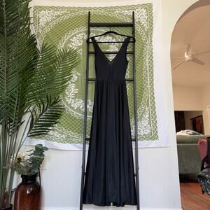 Vintage Black Lace Maxi slip Dress Floor Length Lingerie Goth Romantic